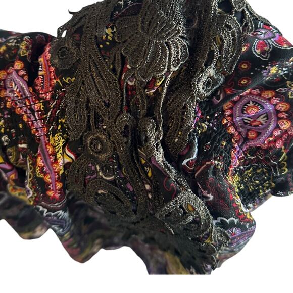 Ultra Flirt Sheer Floral Kaftan Style Blouse - Picture 6 of 7